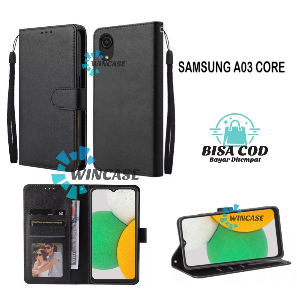 Case SAMSUNG A03 CORE Flip Case Kulit Premium Dompet Flip Cover