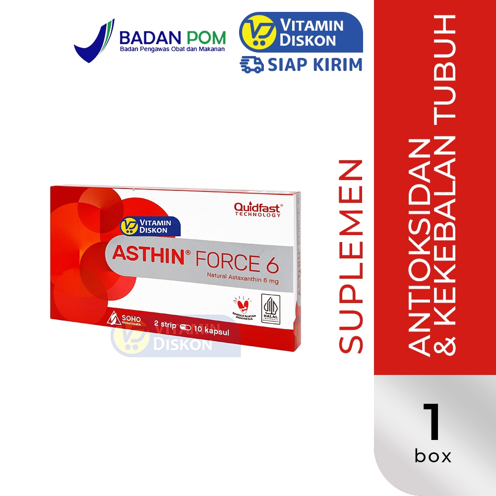 ASTHIN FORCE 6 MG | Astaxanthin Suplemen Daya Tahan Tubuh dan Antioksidan