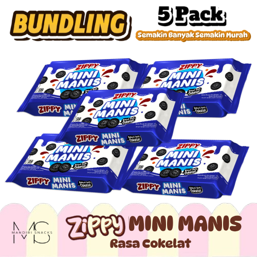 

[BUNDLING 5 PACK] ZIPPY MINI MANIS Rasa Coklat Kemasan Pack