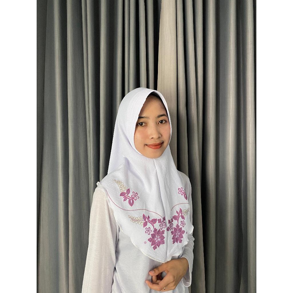 Hijab Bergo Crinkle Motif Cantik | Crinkcle Motif Super Premium Adem Nyaman