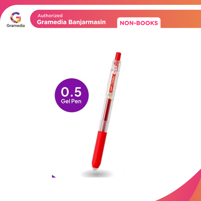 

Gramedia Banjarmasin - Gelpen Estudee Chiiku 0.5Mm Red