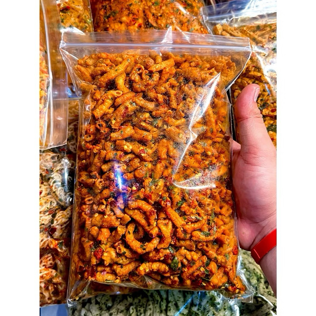 

Keripik Usus Crispy Pedas Daun Jeruk