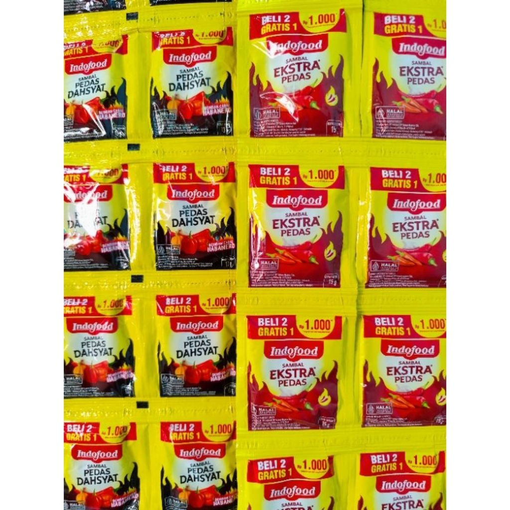 

Saus Indofood Sambal Pedas Dahsyat dengan Cabai Habanero Renceng