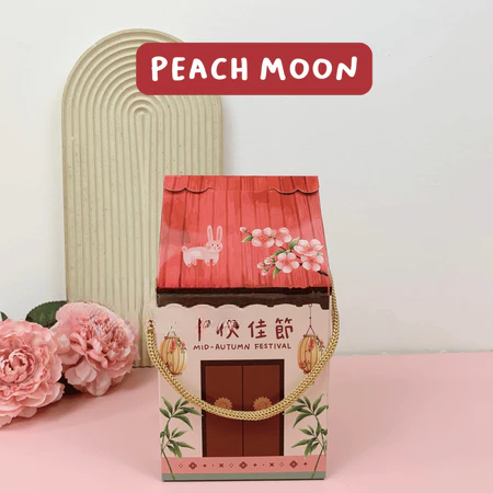 

Box Cookies Mooncake Mid Autumn Festival Rumah Mini Versi Peach Moon Laminasi Glossy Ukuran P 10 x L 10 x T 12 cm