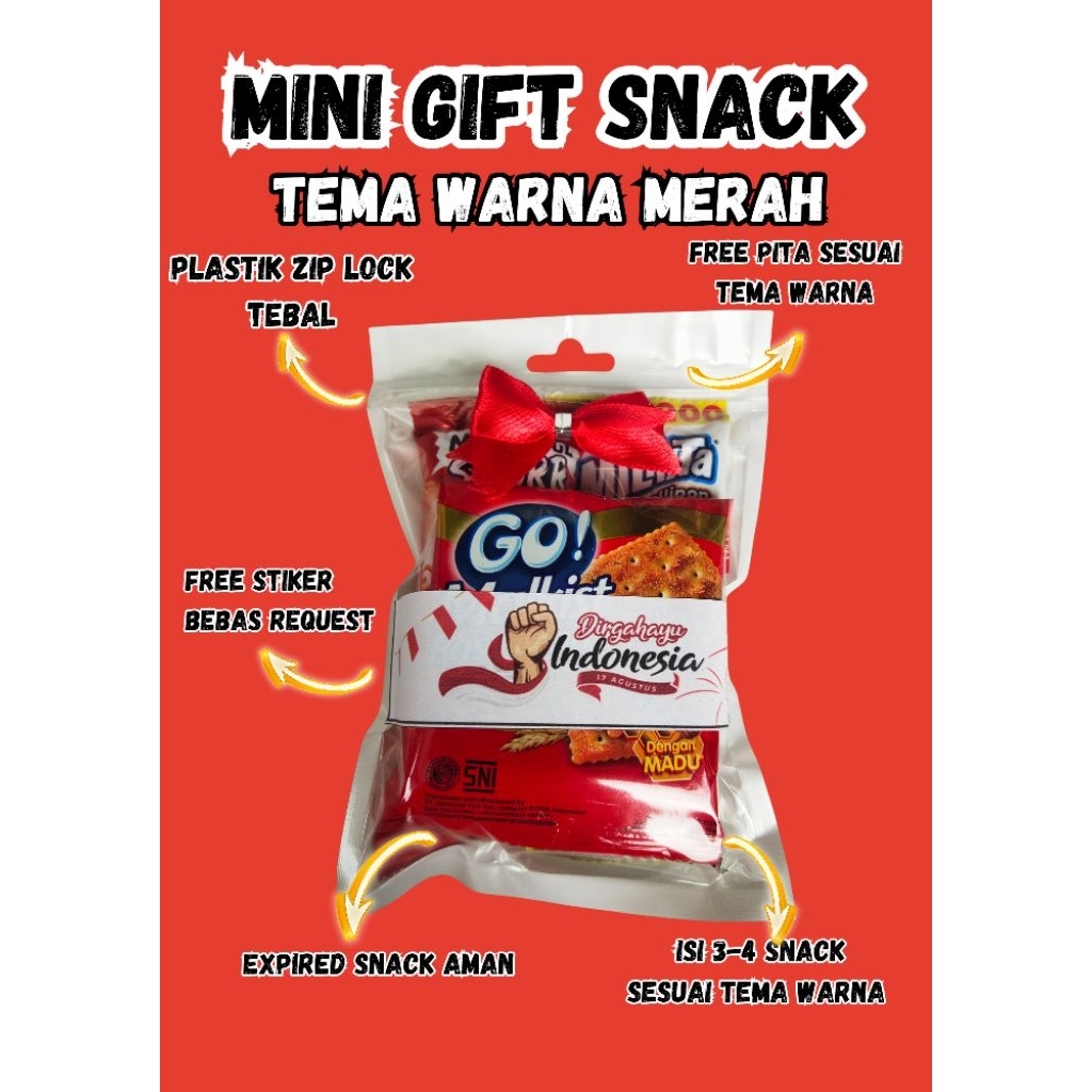 

MINI GIFT MINI PARSEL MINI SNACK TEMA WARNA MERAH