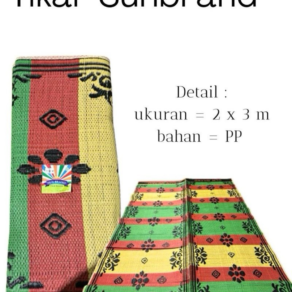 Tikar plastik 2 x 3 m sun Brand tikar lipat plastik tikar warna