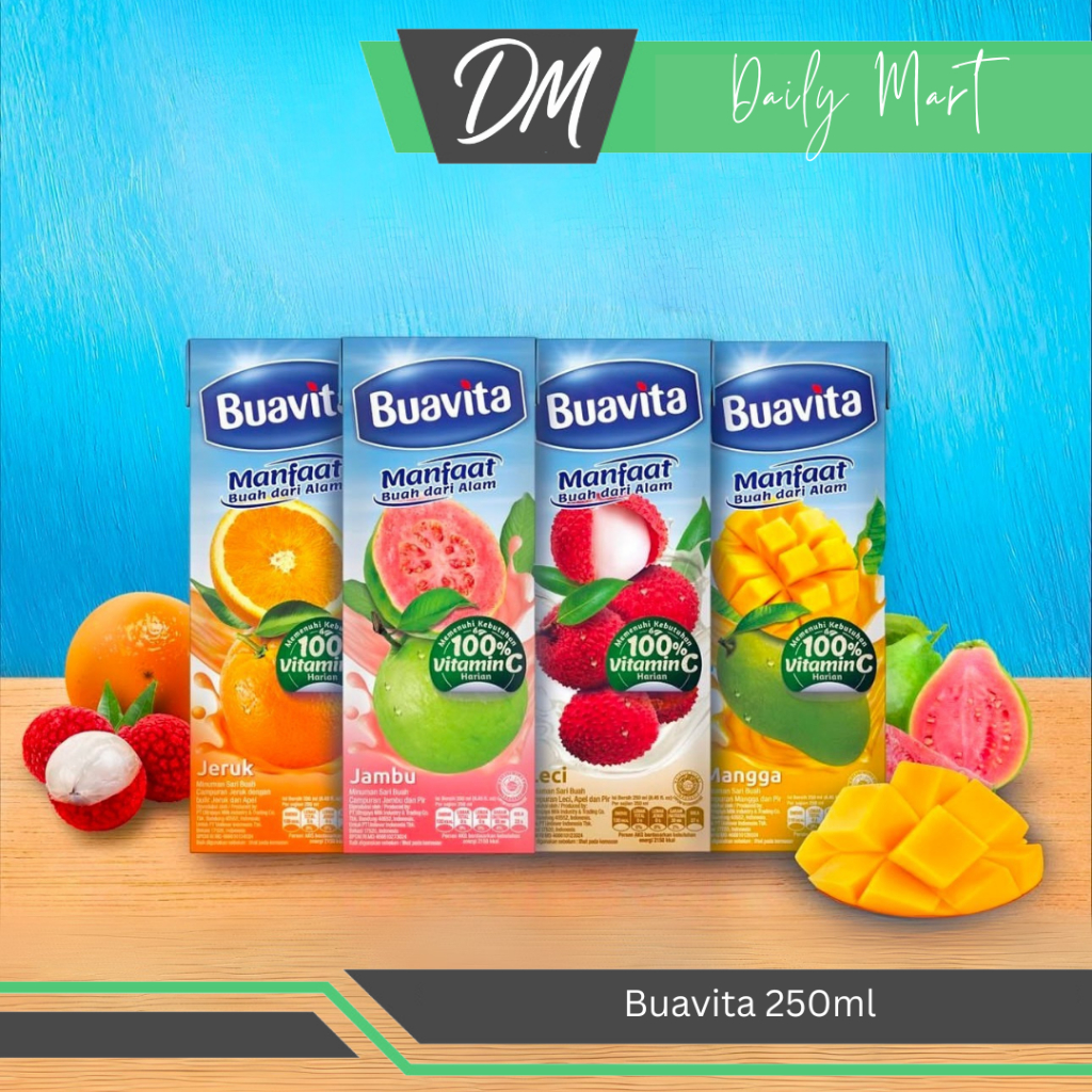 

Buavita Jus Buah Kemasan 245ml All Variant - Minuman Juice Rasa Mangga/Jambu/Apel Original Menyehatkan Murah