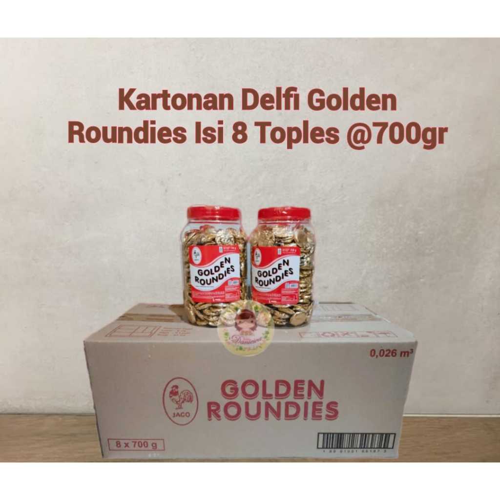 

Delfi golden Roundies kartonan isi 8 toples @700gr delfi koin ( ds bgr )