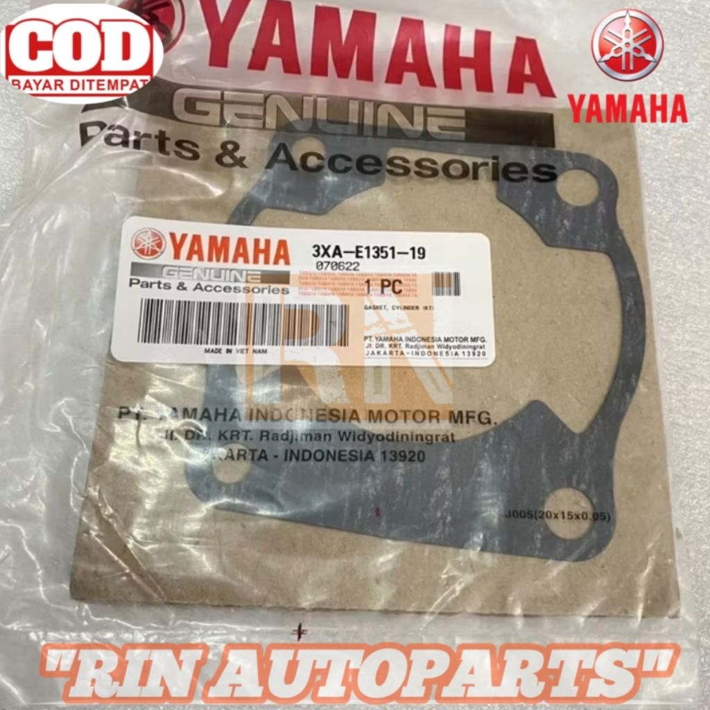 GASKET PACKING PAKING BLOK SEHER BAWAH FIZR F1ZR FIZ R FORCE ONE ZR 3XA-E1351 ASLI ORIGINAL YAMAHA
