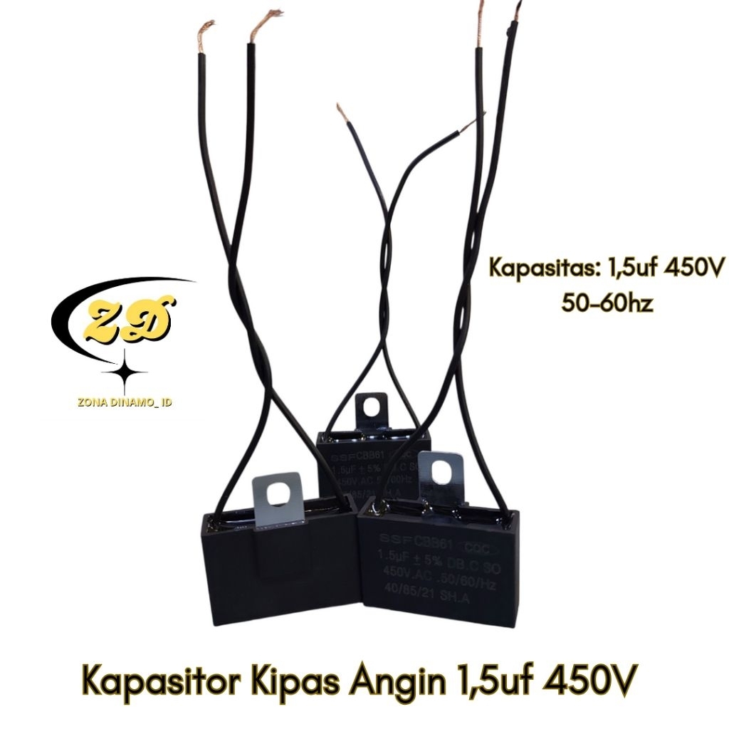 KAPASITOR KIPAS ANGIN 1.5UF / CAPASITOR KIPAS ANGIN 1,5 UF 450 V
