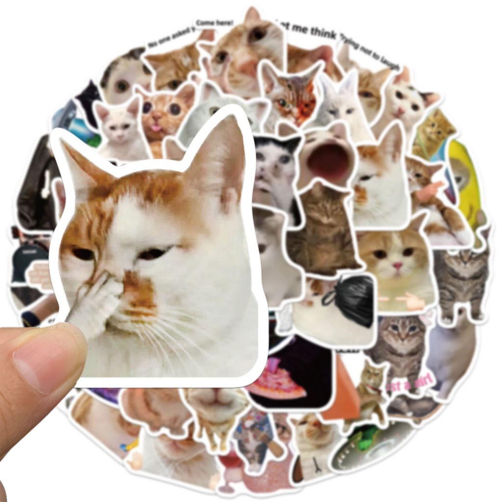 

[50 Pcs] DECO STICKER | STICKER DIY | JURNAL AESTHETIC cat stiker grafiti emoticon kucing stiker dekorasi meme kucing lucu dan menarik