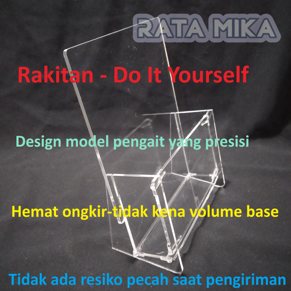 

Kotak / Tempat Brosur Acrylic DIY ( Rakitan ) dan Model Dinding ukuran A6