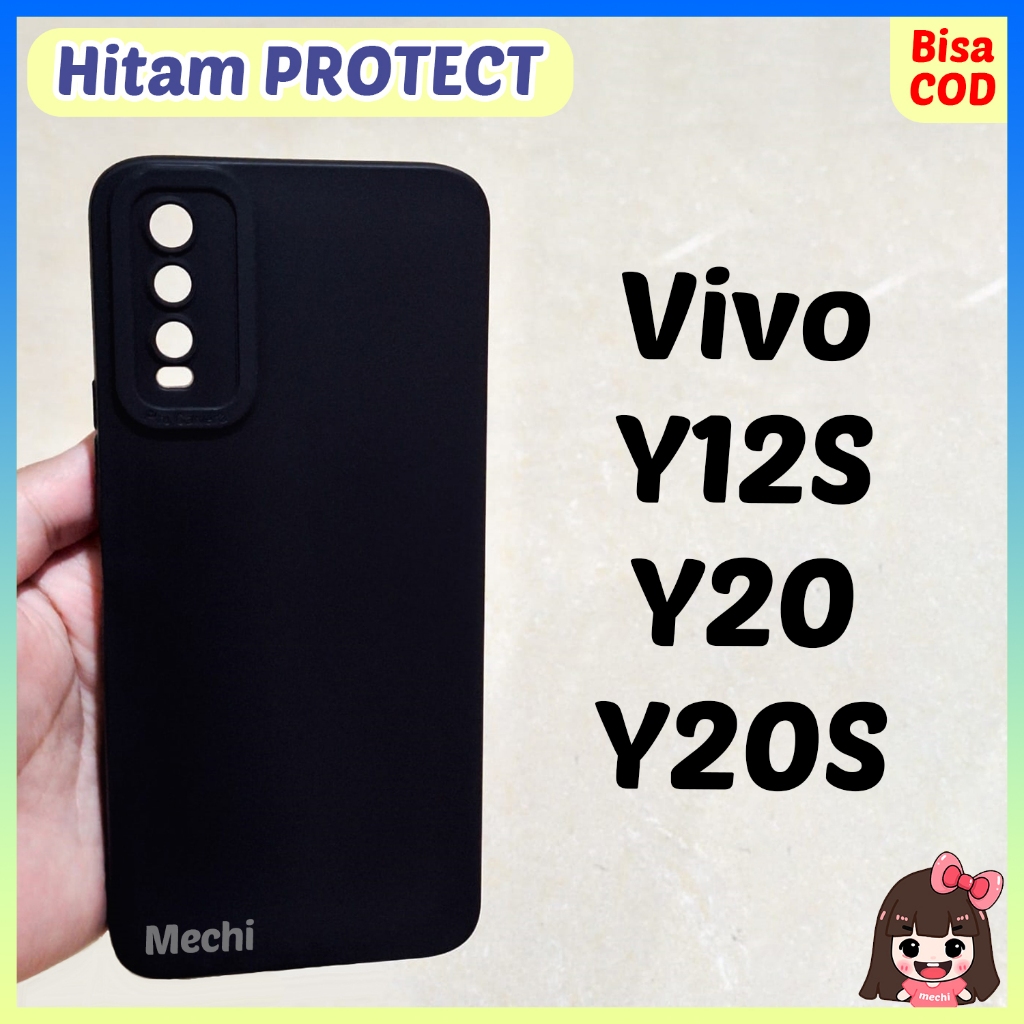 Case Protect Kamera Vivo Y12S Y20 Y20S Silikon Hitam Lentur Black Matte Softcase Polos Camera Siliko