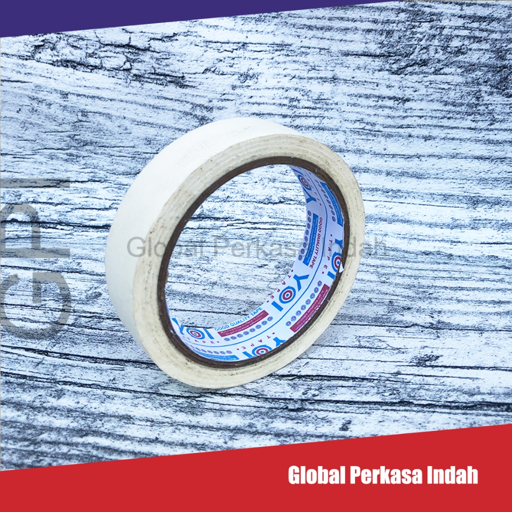 

YOI Tape Lakban Isolasi Kertas Masking Tape Putih Kuning 48mm 18m