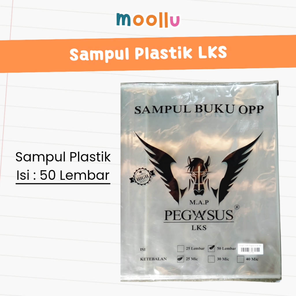 

Sampul OPP Plastik LKS 1 Pak 25 mic isi 50 pcs / Sampul Buku LKS / Sampul Buku LKS 1 Pak