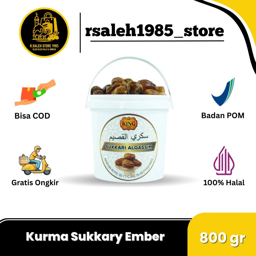 

Kurma sukari ember 800 gram | Sukkari ember 800 gram | Kurma Premium Sukkari Sukari Ember 800gr