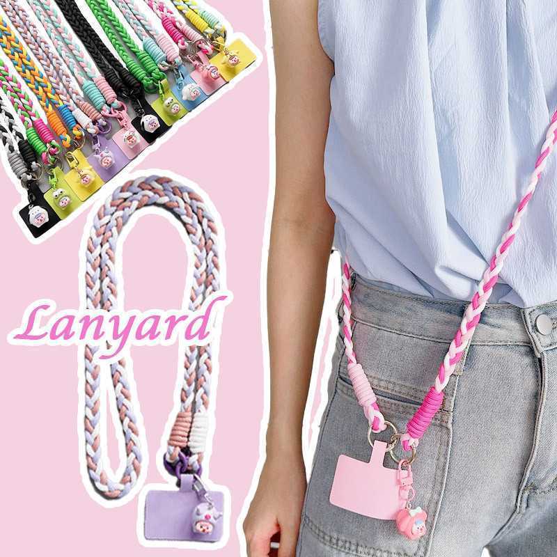 Set Komplit Adjustable Tali HP Selempang Panjang Tali Kepang Tebal Premium Tali Handphone Anti Malin