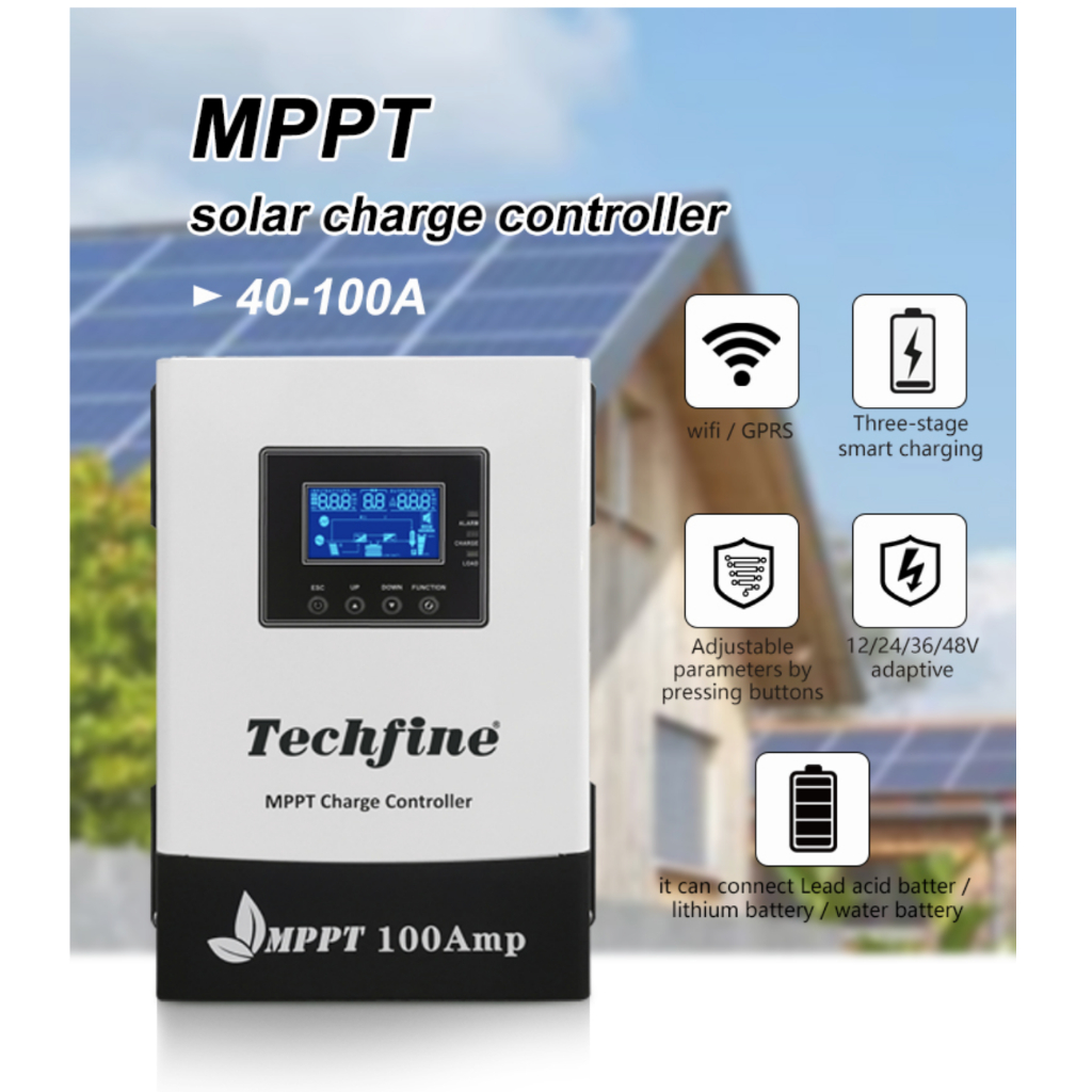 Techfine MPPT 60A solar charge controller SCC PV solar panel surya