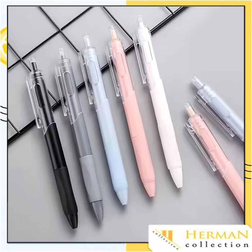 

HC Pulpen Gel Retractable 0.5mm Pena Cetekan Warna Polos Tinta Hitam Pena Aesthetic Cepat Kering Pen Tinta Gel Mekanik Ujung Lancip Bolpoin Cetek Alat Tulis Kantor Cute Ballpoint School Stationery ATK Murah