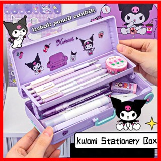 

Kotak Pensil Kuromi Large Capacity Alat Tulis School Supplies dengan Free Stickers untuk Anak-anak troli 2tingkat