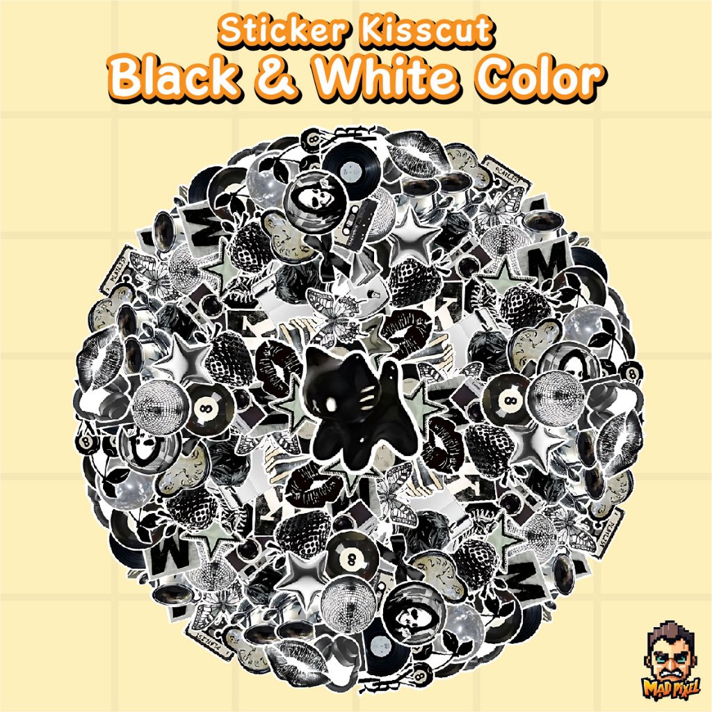 

Sticker Black & White Logo / Stiker Bontax / Sticker Chromo / Sticker B&W/ Sticker Logo Black and White / Sticker Black Color / Sticker Whiter Color