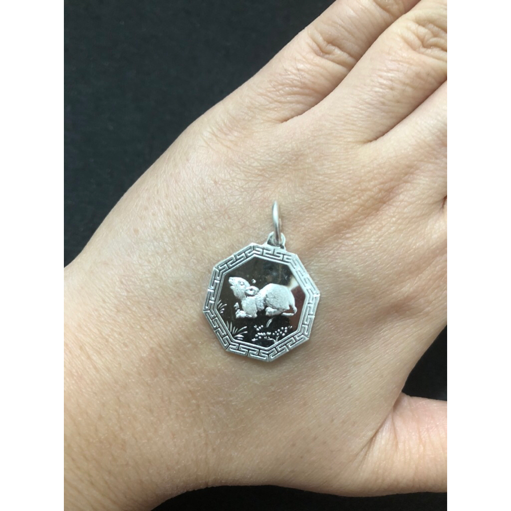 Liontin Pakua Shio Tikus Asli Silver/Perak Kadar 999