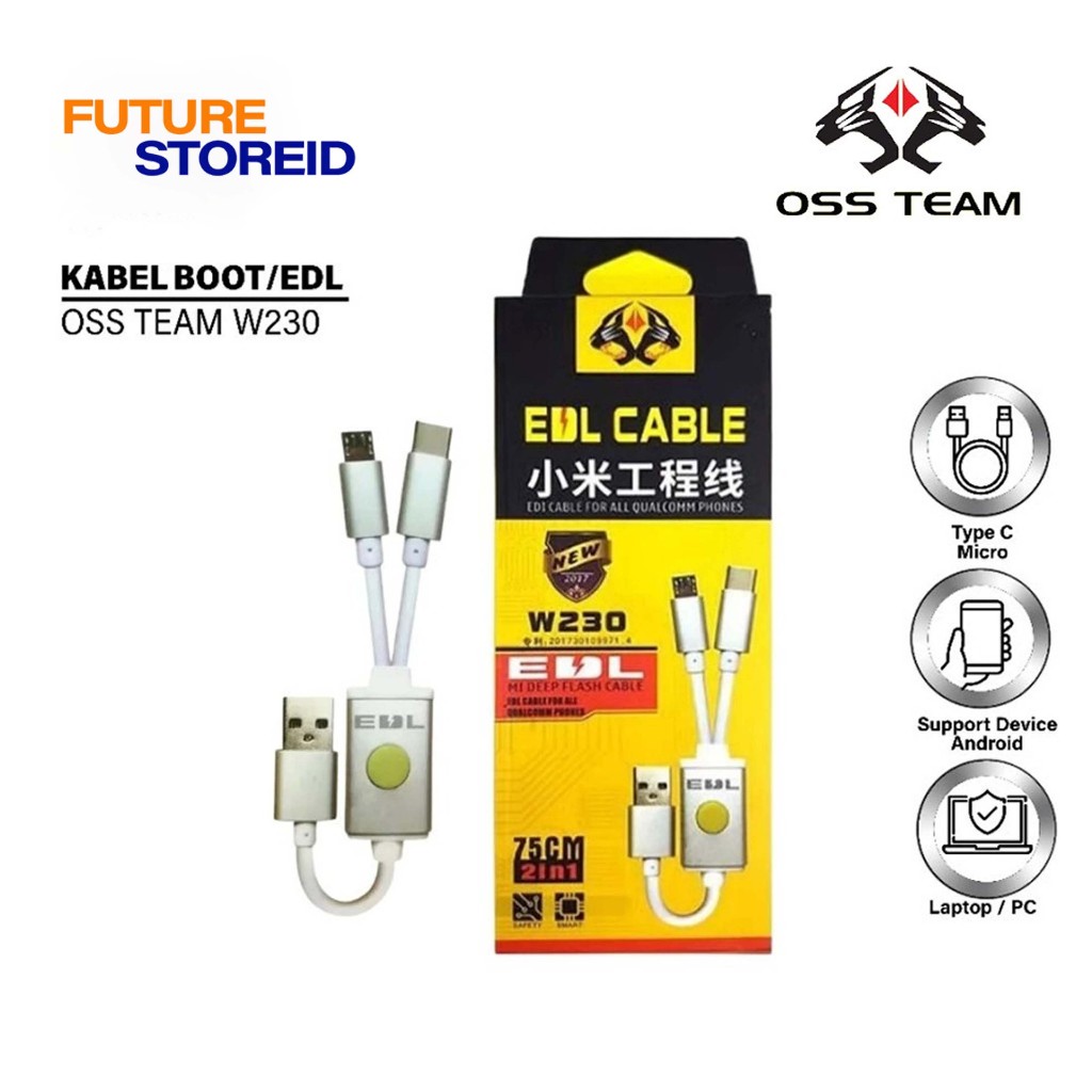 OSS TEAM W230 KABEL BOOT/EDL XIAOMI ORIGINAL - FLASH CABLE MODE EDL UNTUK ANDROID - KABEL EDL 9008