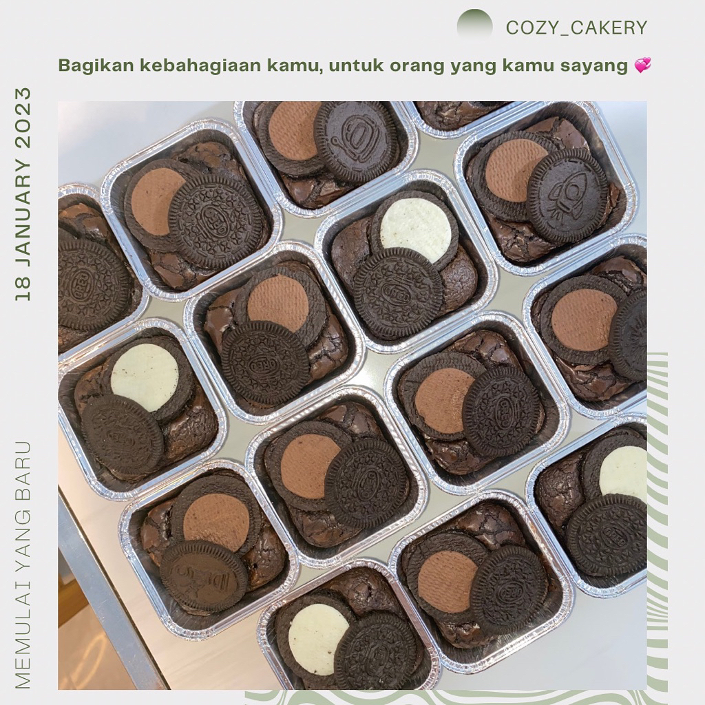 

Brownies cup oreo enak ready kue premium ulang tahun cokelat