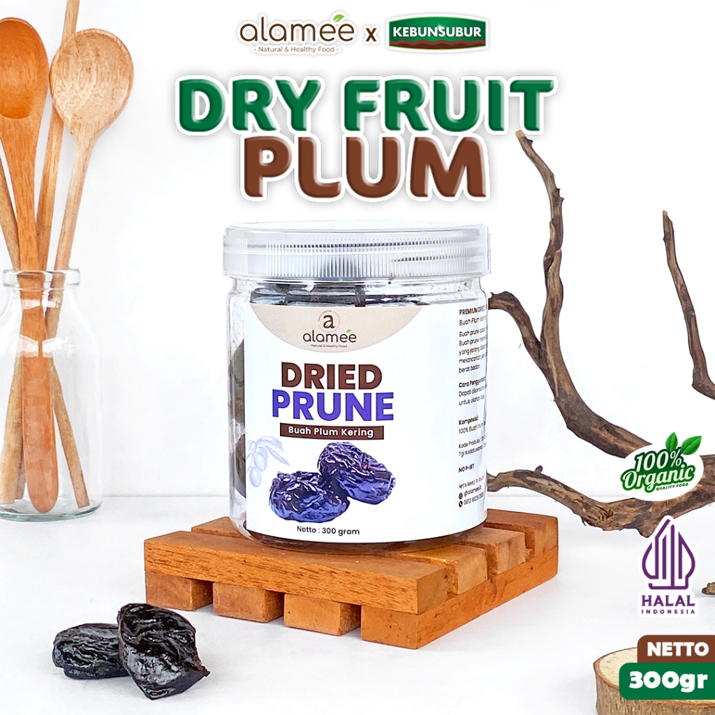 

ALAMEE Dried Prune Cemilan Buah Kering Sehat Buah Plum Kering Rendah Kalori 300gr kebunsubur