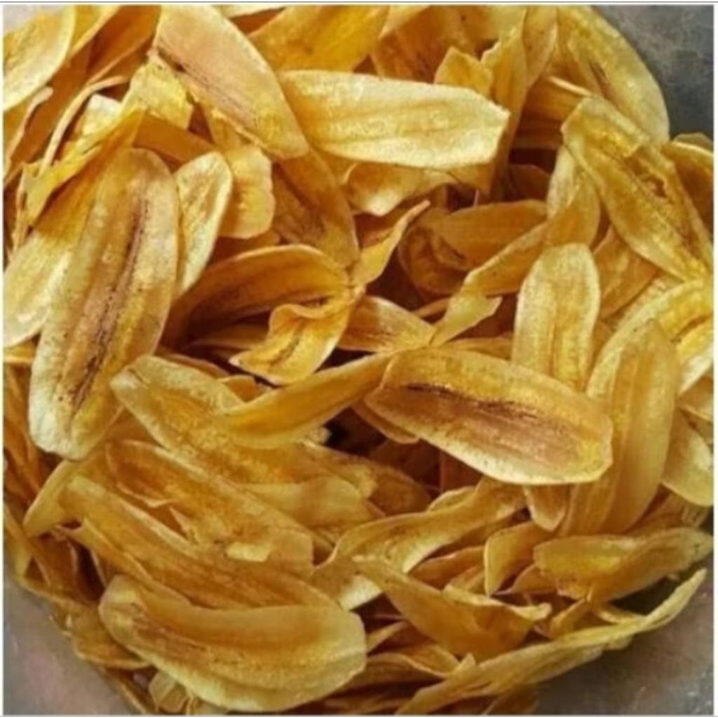 

kripik pisang asin gurih kemasan 250 gr dan 500 gr.