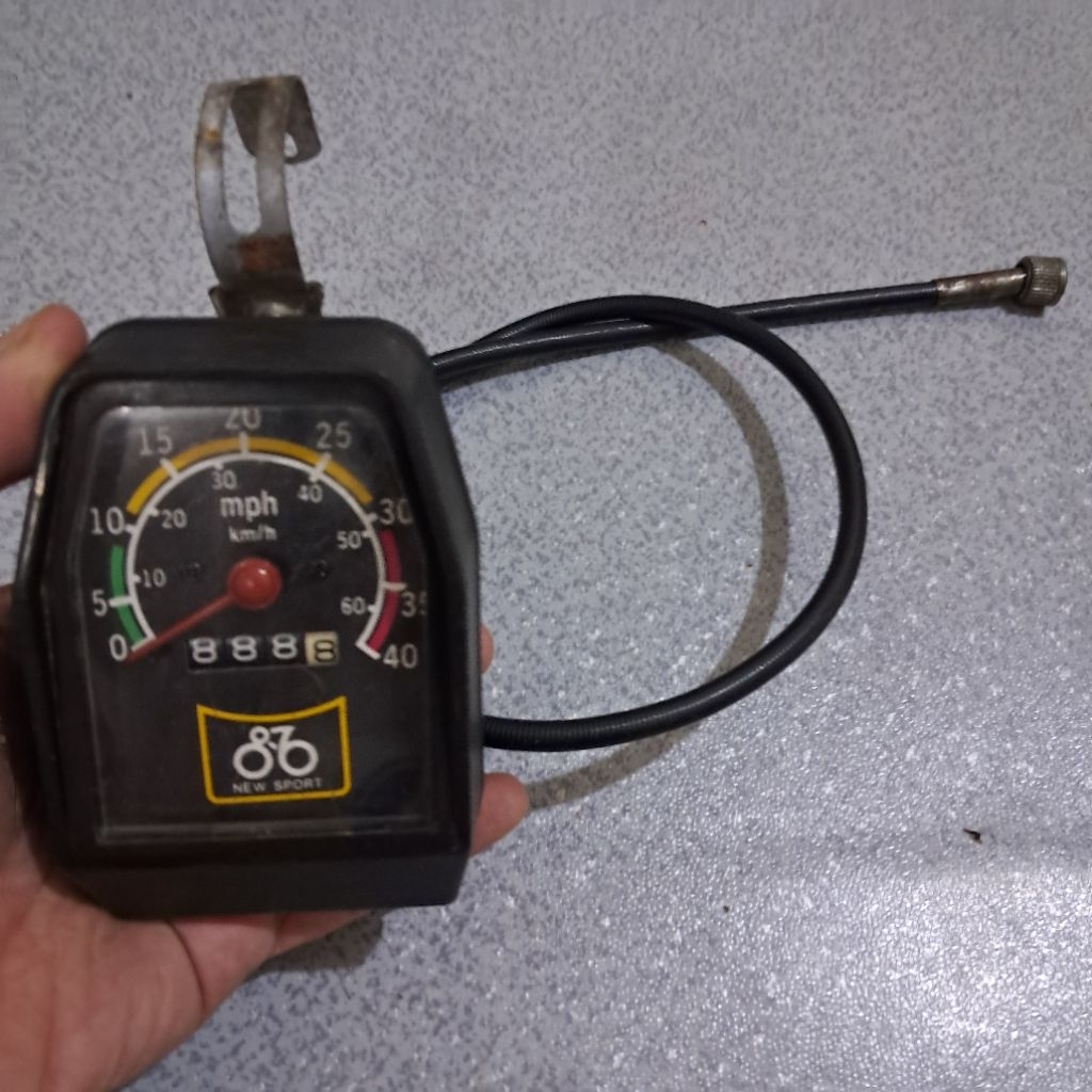 Spido speedometer sepeda balap jadul lengkap kabel Normal