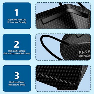 10 PCS Masker KN95 N95 Dewasa Warna 5ply Layer Disposable Adult Earloop Protective 3D Face Mask