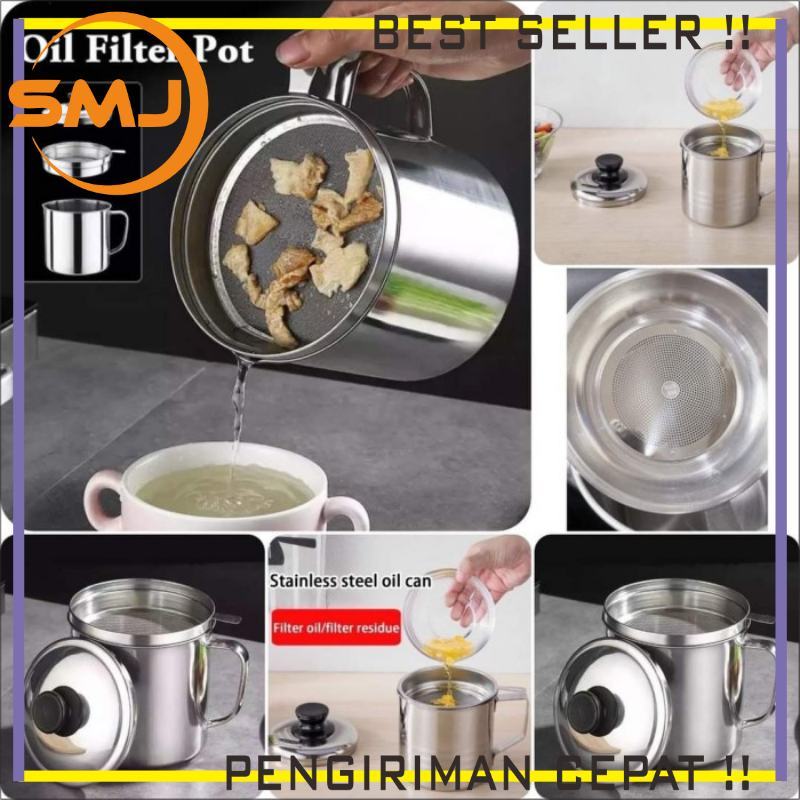 Oil Pot Saringan Minyak Jelantah Kecil Stainless 1.2L