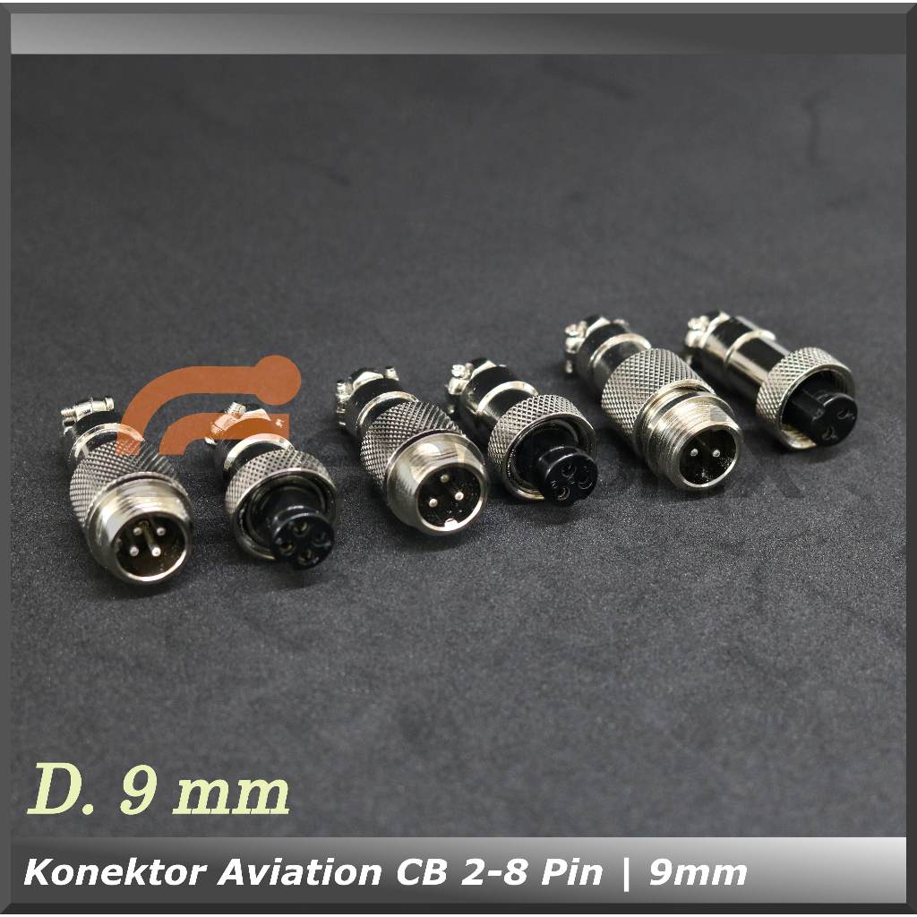 Konektor Aviation Sambungan CB 2 - 8 Pin | 9mm