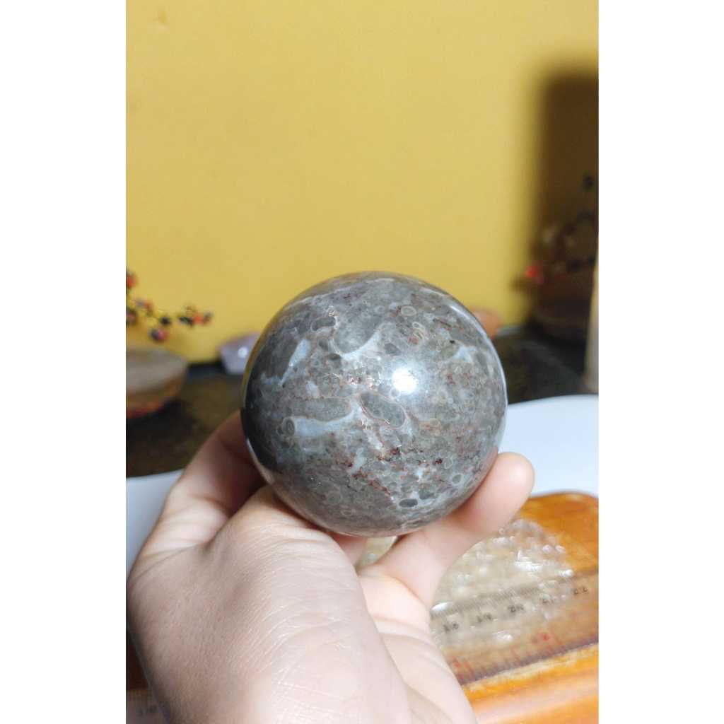 Batu Alam Coral Jasper Sphere Natural (8)