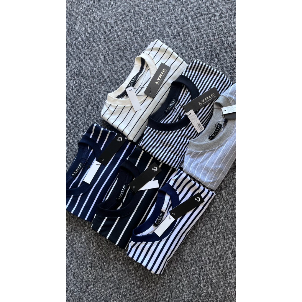 T-shirt stripe/kaos salur pria