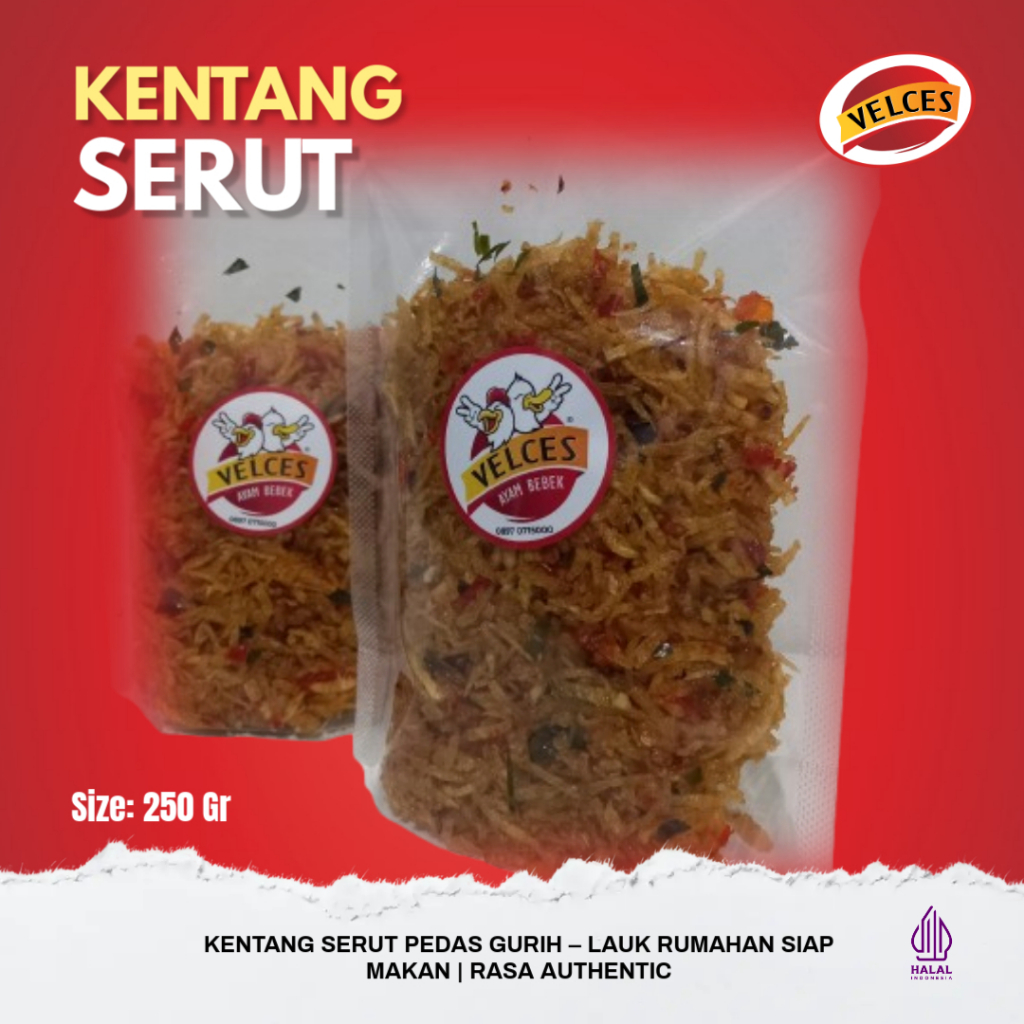 

KENTANG SERUT VELCES / KENTANG MUSTOFA DAUN JERUK – LAUK KERING PEDAS GURIH TANPA MSG 250GR