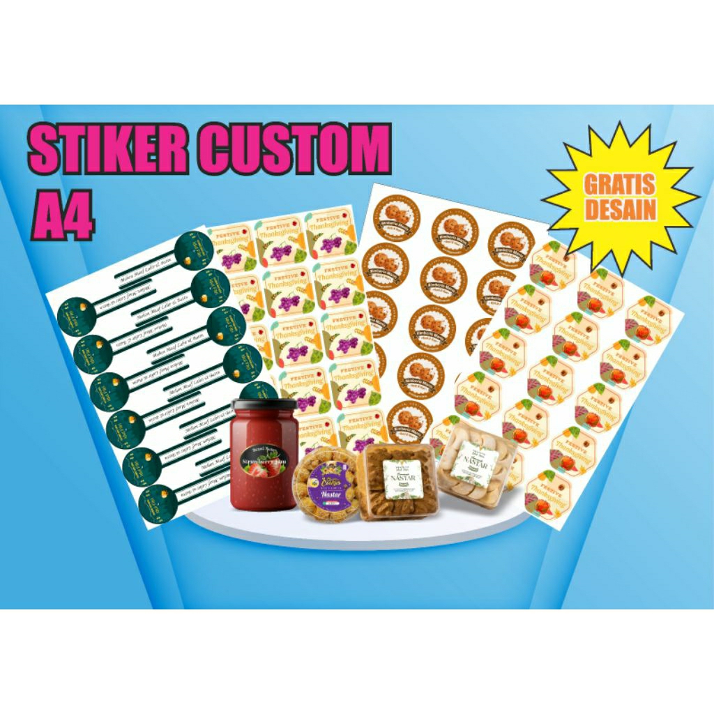

STIKER LABEL / STIKER TOPLES / STIKER PRODUK / STIKER KERTAS / STIKER BONTAK / STIKER CUSTOM A4