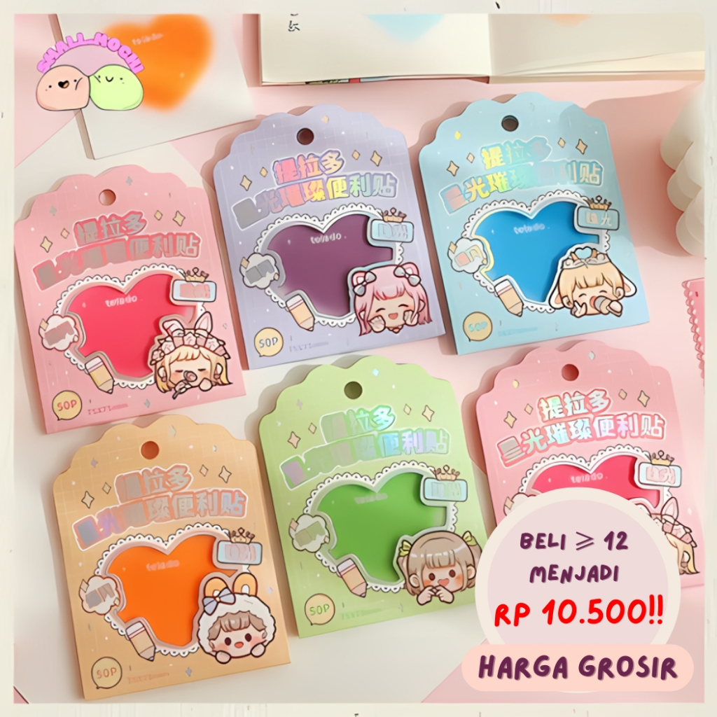 

1 Pack Sticky Notes Transparan Motif Love Color Best Seller TLD158