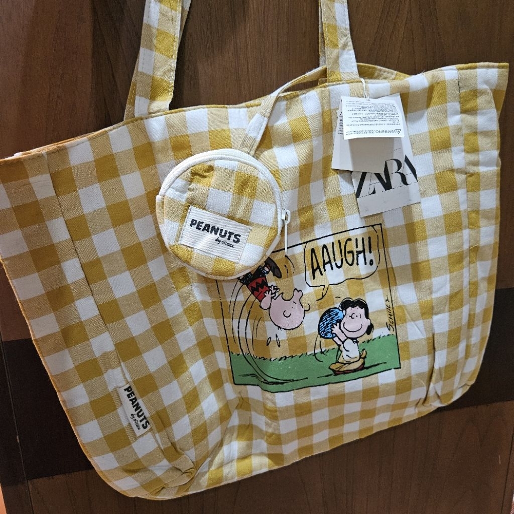 Snoopy Peanuts Large Canvas Tote Bag Ready New Tas Kanvas Besar Peanuts Snoopy