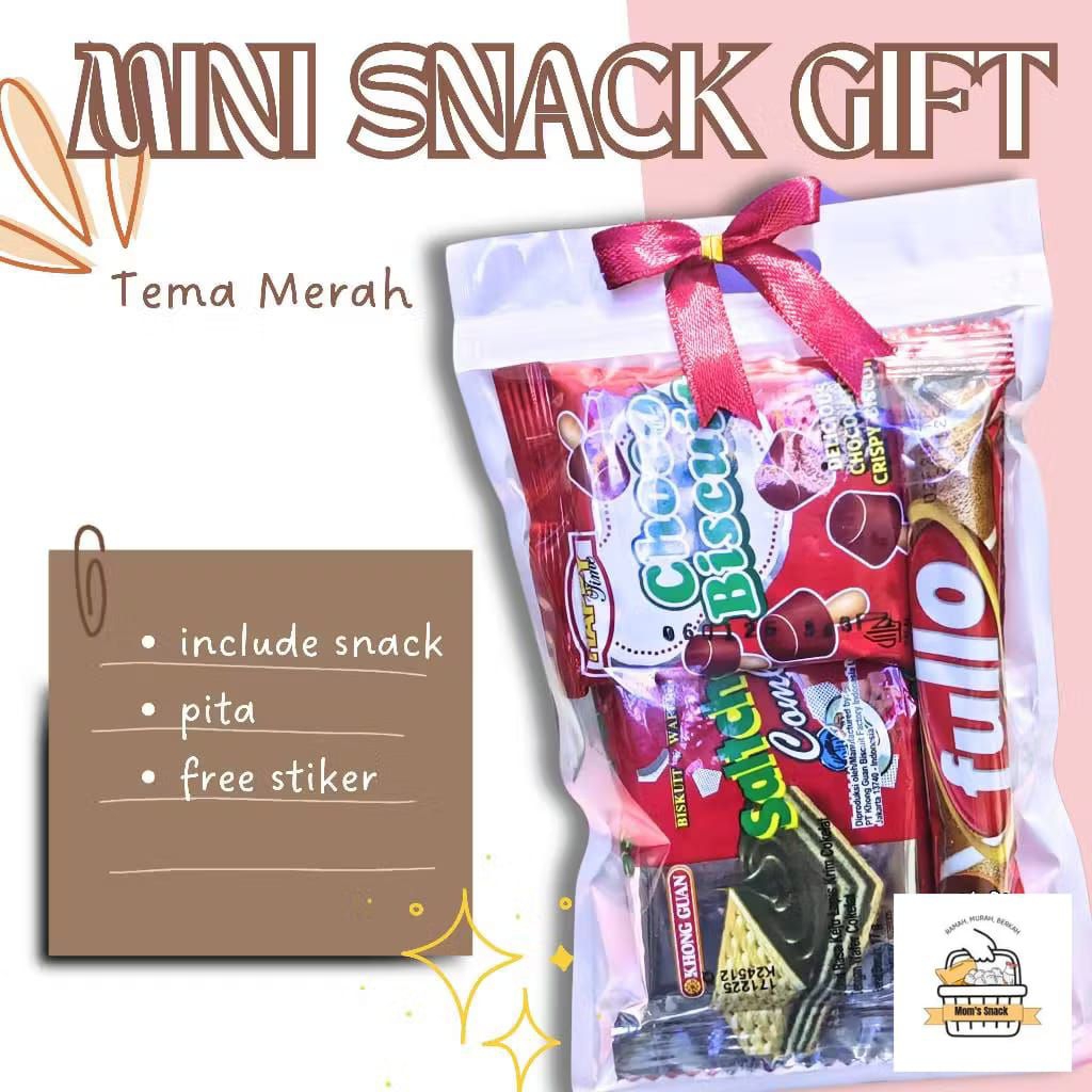 

Ready stok - mini gift Snack Tema Merah/ mini gift / hampers ultah/ Snack ultah/ freebie Snack