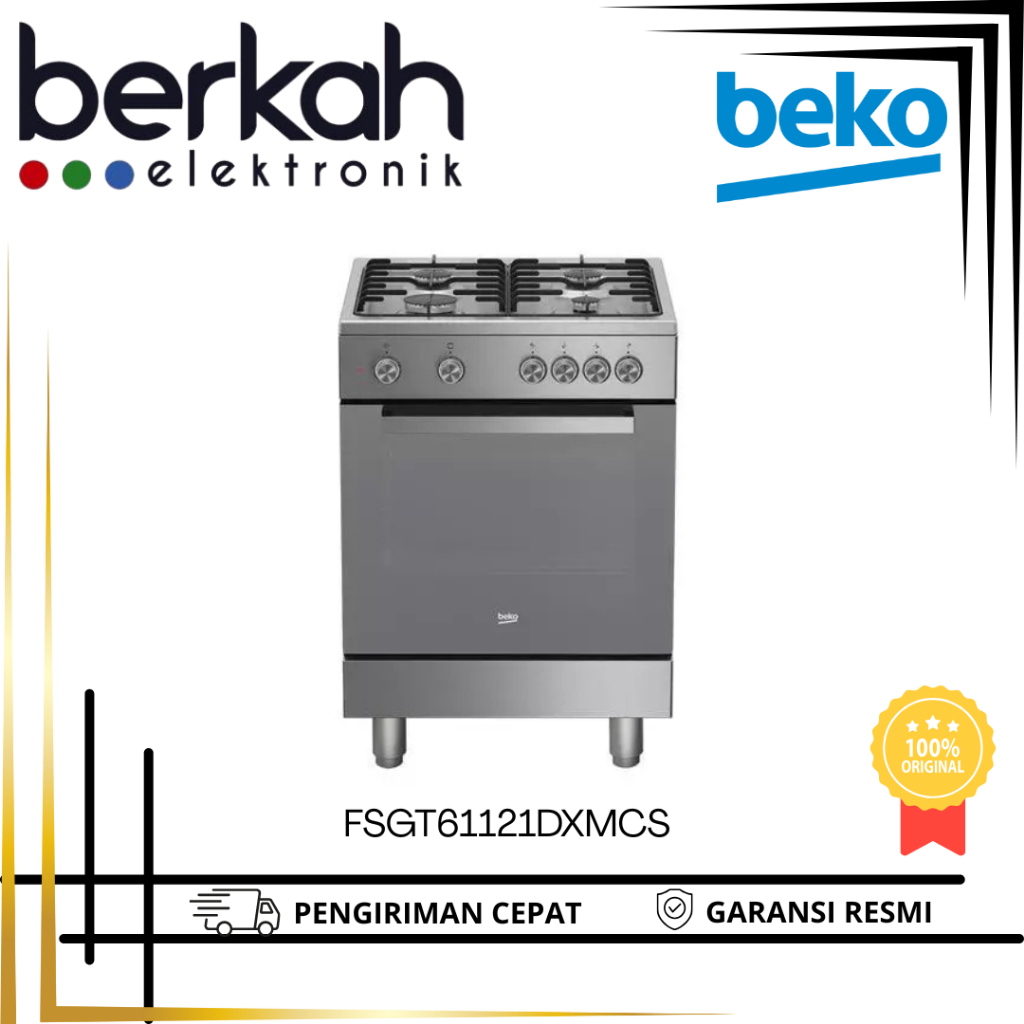 Beko Kompor Gas & Oven Gas FSGT61121DXMCS - 75liter High-Electric Grill