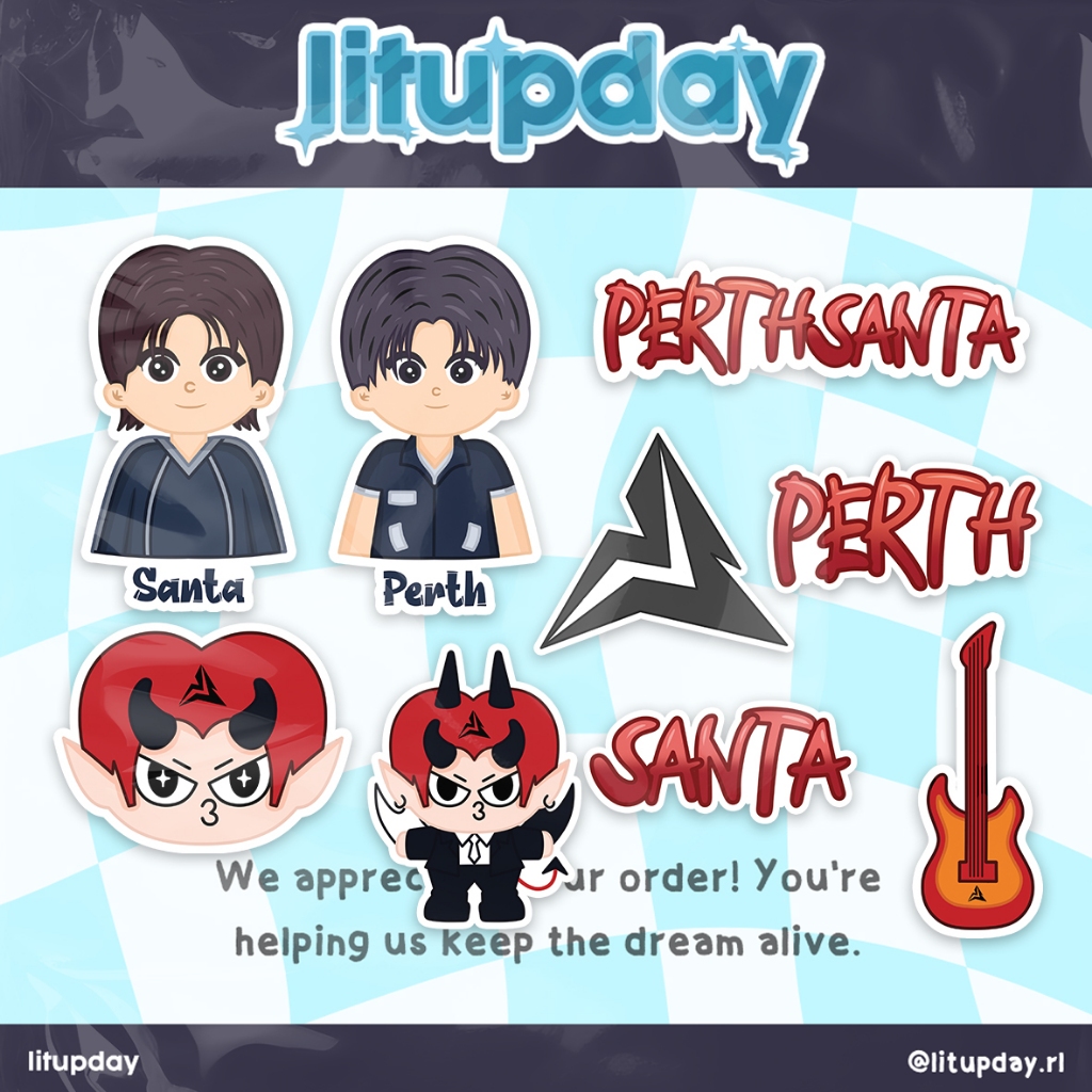 

[Rock Ver] Stiker Thailand Perth Santa Die Cut | Stiker Kpop | Anti Air
