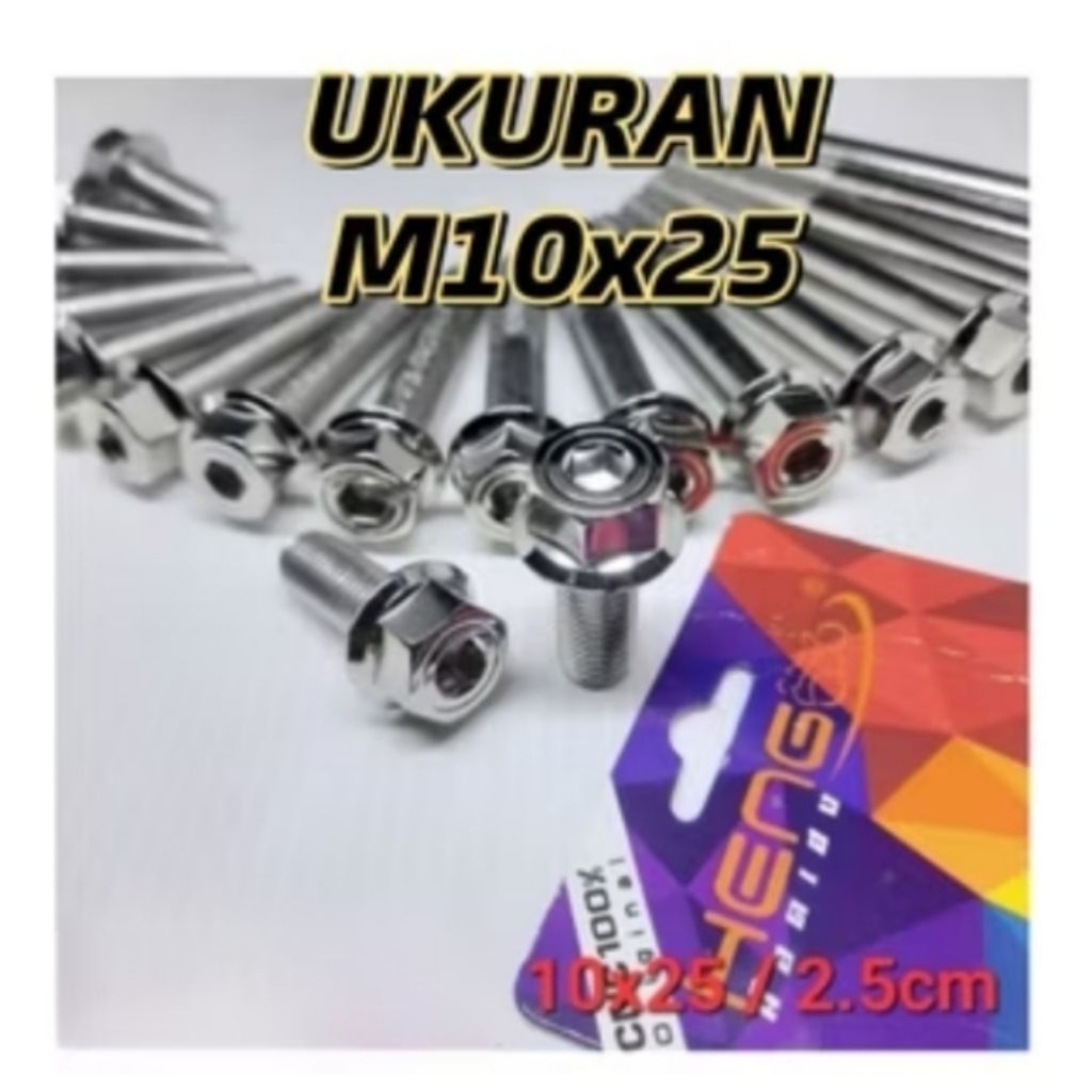 BAUT PROBOLT 2 KUNCI HENG DRAT 14 HEXAGON STAINLESS ORIGINAL HENG