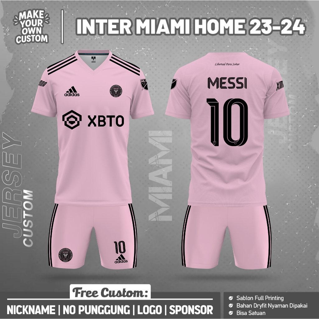 Jersey Inter Miami Messi Home Away 2023 MLS Liga Amerika Bola Full Printing /Jersey MLS Liga Amerika