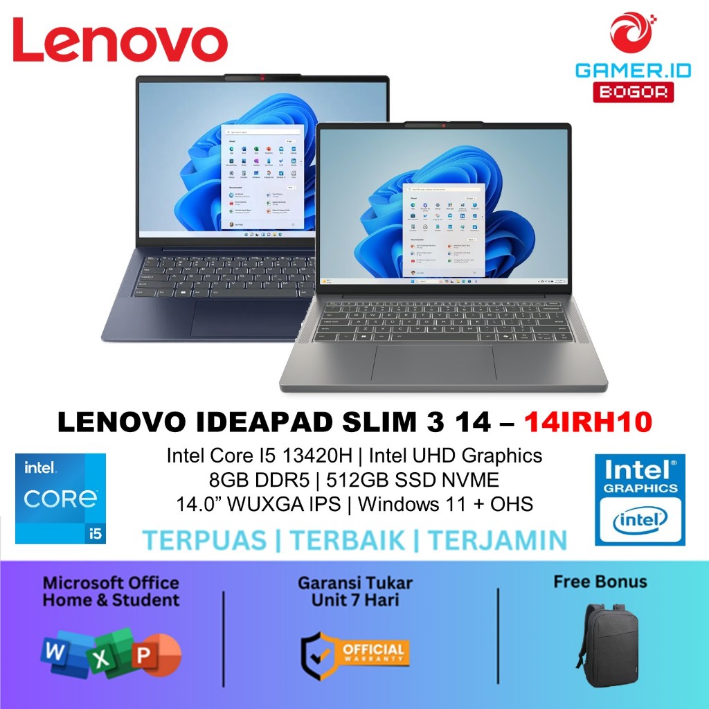 LENOVO IDEAPAD SLIM 3 14 INTEL CORE I5 13420H 8GB 512GB W11+OHS+M365B 14.0WUXGA IPS -7DID