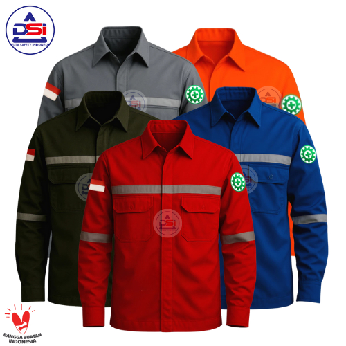 KEMEJA SAFETY PREMIUM | KEMEJA LAPANGAN | BAJU SAFETY K3 LENGAN PANJANG | BAHAN DRILL TIDAK KAKU PRI