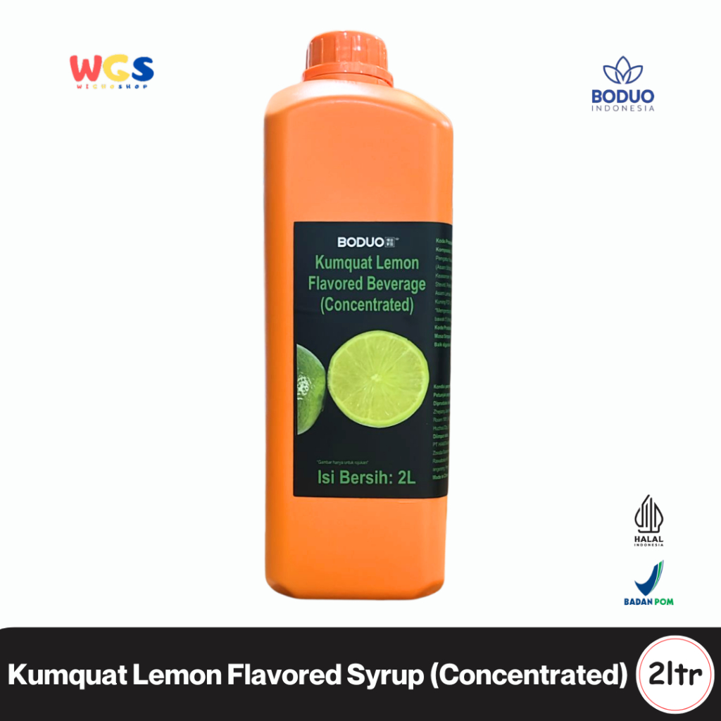 

BODUO Kumquat Lemon Flavored Syrup 2L - Sirup Rasa Jeruk Segar untuk Minuman Teh, Soda, Mocktail