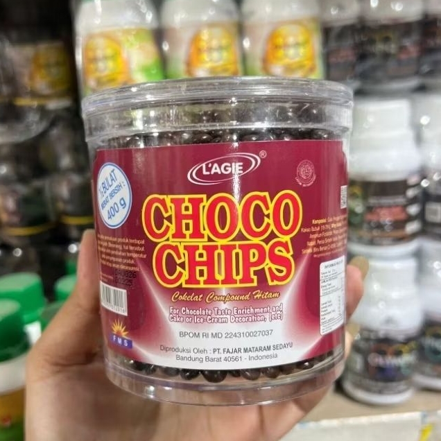 

L'AGIE Choco Chips 1/2 Bulat 400 gram / Coklat Compound Hitam