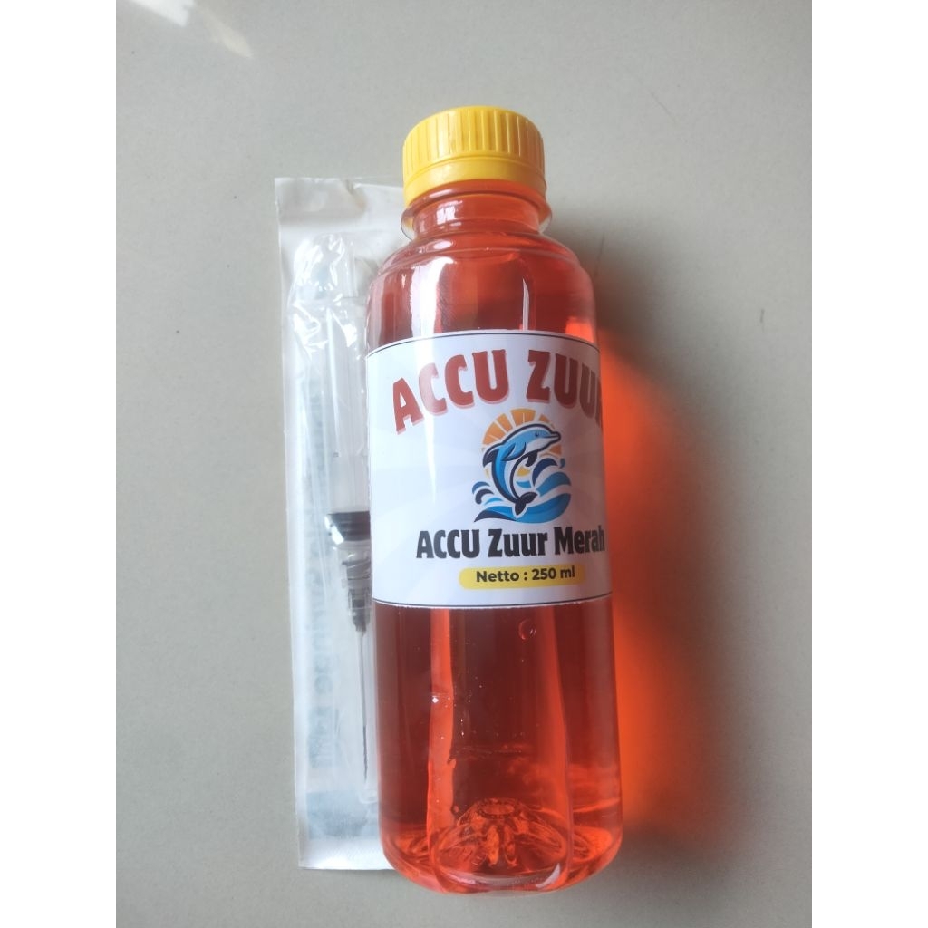 AIR ACCU ZUUR MERAH250ml air aki zuur merah perbaikan aki lemah